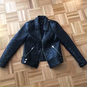 Faux Pebbled Leather Jacket
